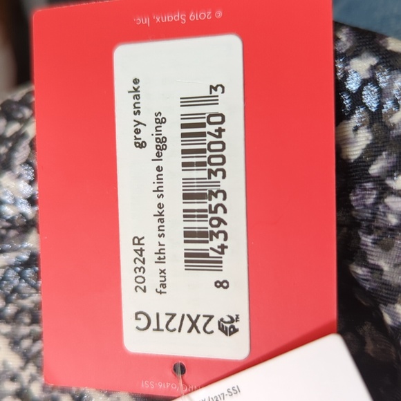 Spanx Faux Leather Snake Shine Leggings in Grey Snake - Picture 15 of 16
